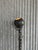 An exceptional handmade french arts & crafts floor lamp, crafted from forged steel with a striking sculptural silhouette....