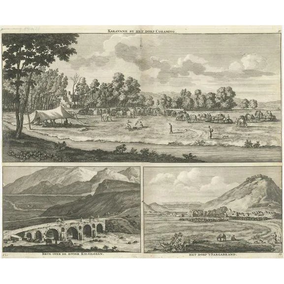 Three Views of the Middle East, 1711, Paper For Sale