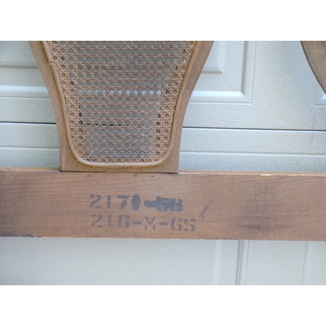 Vintage French Provincial French Country Style Cane Walnut Full Double Bed Frame For Sale - Image 12 of 12