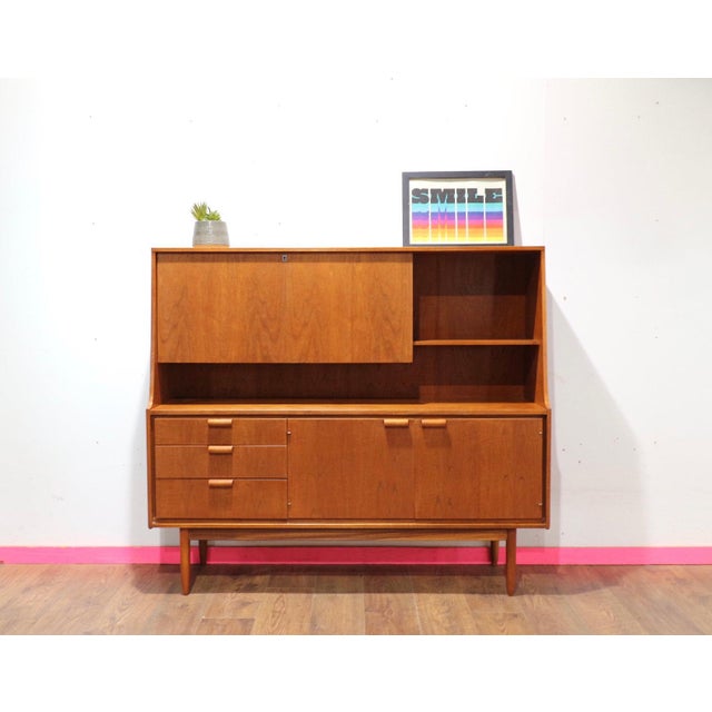 Brown 1960s Mid Century Modern Vintage Teak Tall Buffet Credenza by Austinsuite Danish Style For Sale - Image 8 of 14