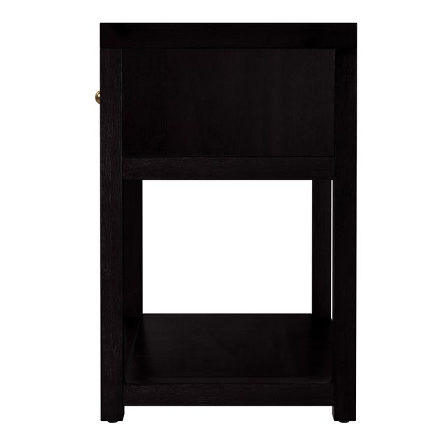 2020s Nora 21 in. W Rectangular Wood 1 Drawer Small Nightstand with Lower Open Shelf, Antique Coffee For Sale - Image 5 of 8
