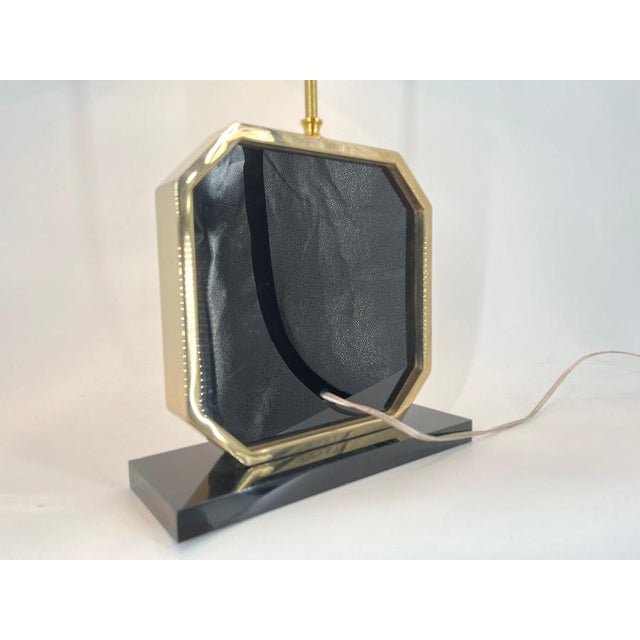 Etched Brass Table Lamp by Georges Mathias, 1970s For Sale - Image 9 of 13