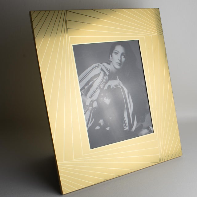 Umberto Mascagni Gilded Aluminum Picture Frame, Italy 1970s For Sale - Image 9 of 13