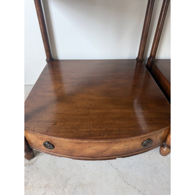 Vintage Baker Furniture Empire-Style Wood End Tables With Drawer – A Pair For Sale - Image 11 of 18
