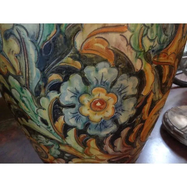 Large 1920's Italian Glazed Terracotta Urn For Sale In Houston - Image 6 of 11