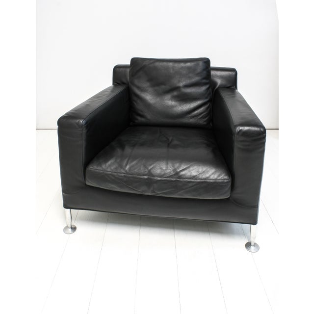 1990s Harry Chairs in Black Leather by Antonio Citterio for B&B Italia, 1990s, Set of 2 For Sale - Image 5 of 14