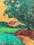Canary Yellow Vintage Van Gogh-Style Impressionist Landscape Oil on Canvas Painting For Sale - Image 8 of 17