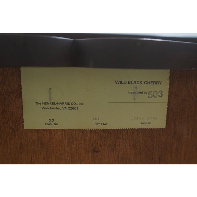 Pair of Henkel Harris Cherry Queen Anne 1 Drawer Lamp Tables For Sale - Image 18 of 18
