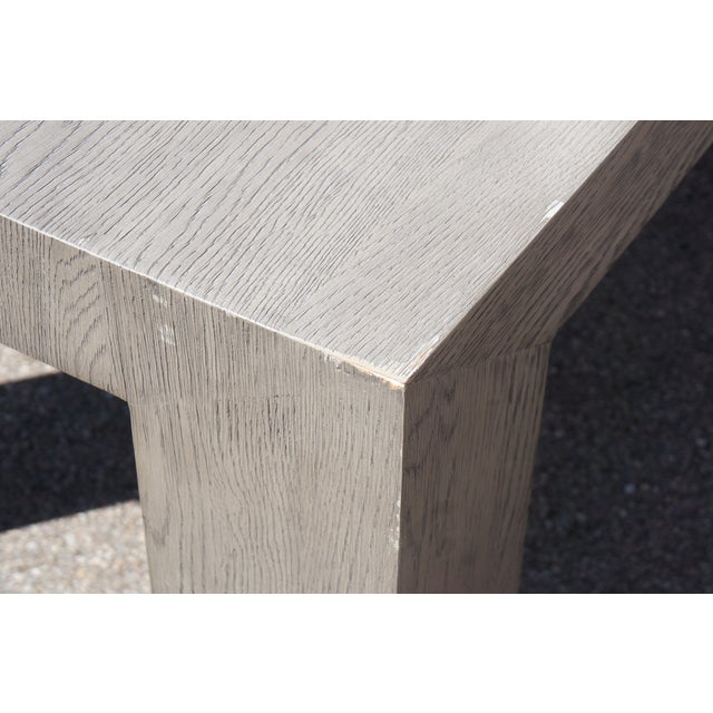 Restoration Hardware Parsons Style Machinto Rectangular Grey Oak Dining Table For Sale - Image 10 of 12
