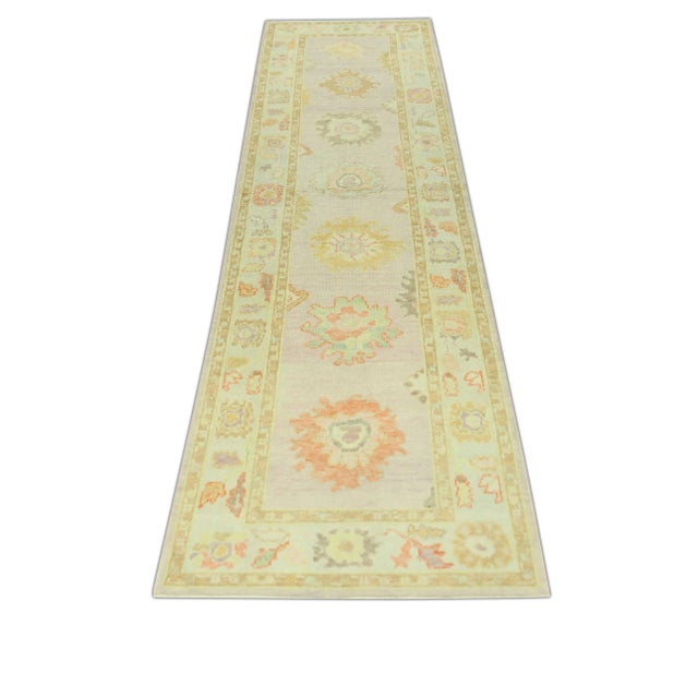 Turkish Modern Turkish Oushak Rug 3' x 11'10" For Sale - Image 3 of 6