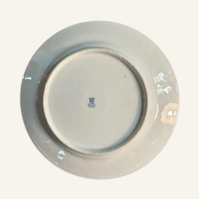 Dresden Porcelain Set of 16 Schumann Royal Bavarian Dresdener Art Panels Yellow Bread and Butter and Salad Plates, Circa 1945 For Sale - Image 4 of 6