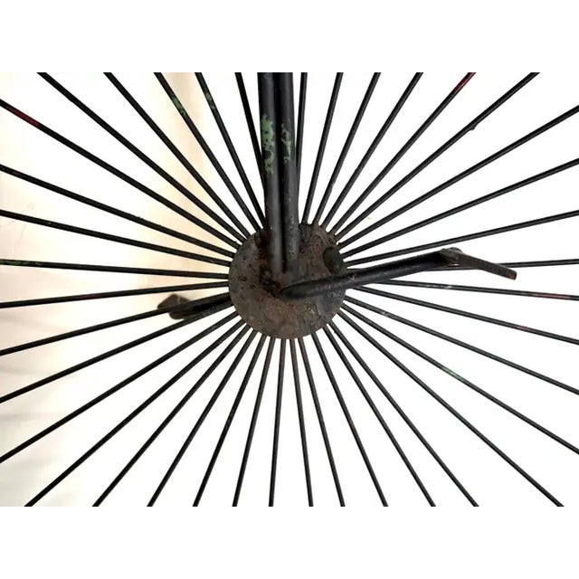 Black Curtis Jere High Wheel Bicycle Iron Sculpture & Wall Decor 1960's For Sale - Image 8 of 12