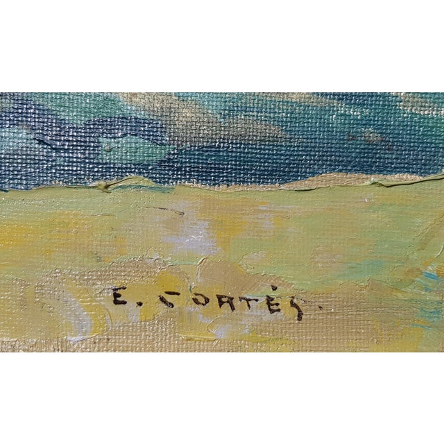 Rare landscape painted by Edouard CORTES, an artist famous for his lively views of Paris, who here depicted a seaside in...