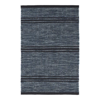 Dash & Albert by Annie Selke Malta Navy Woven Wool Rug, 9' x 12' For Sale