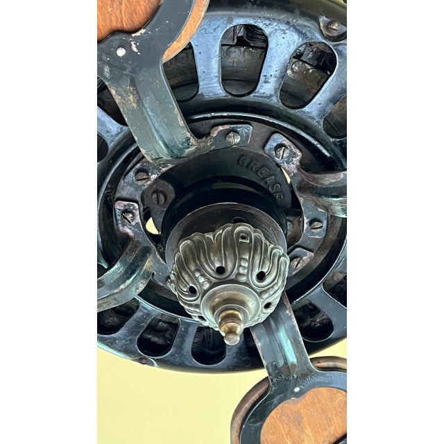 1900 - 1909 Antique Robbins Myers Ceiling Fan For Sale - Image 5 of 6