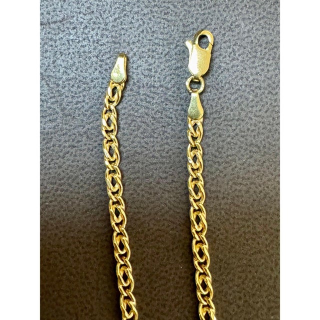 Vintage 18 Karat Yellow Gold 7.4 Gm, Link Chain, 3.22 Mm Necklace, 18.5" Long For Sale In New York - Image 6 of 17
