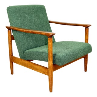 GFM-142 Armchair in Green Boucle from Edmund Homa, 1970s For Sale