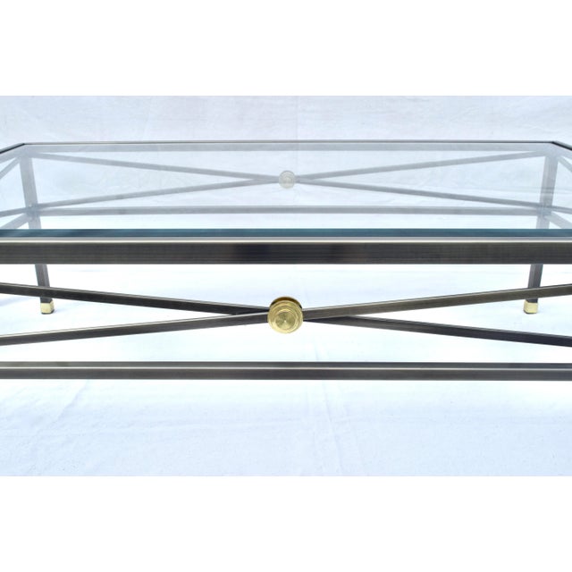 Metal 1980s Milo Baughman Design Institute of America Regency Style Cocktail Table For Sale - Image 7 of 9