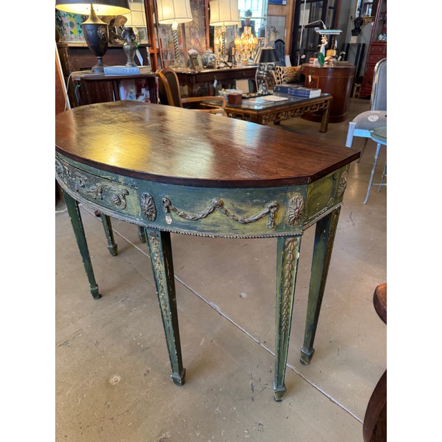 French Louis XVI Style Circa 1890s Console Table With Large Drawer and Key For Sale In Minneapolis - Image 6 of 10