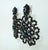 Art Deco 1980's Black Beaded Dangle Earrings, a Pair For Sale - Image 3 of 9
