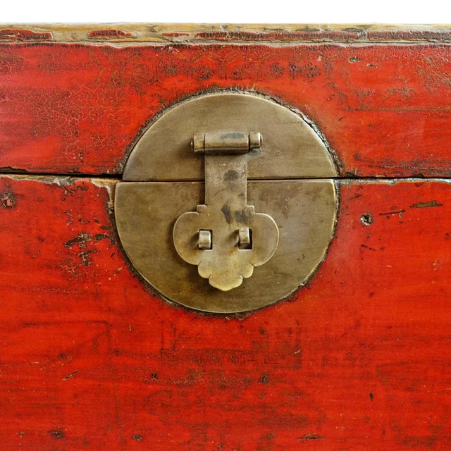 Vintage Ming Red Trunk For Sale - Image 9 of 9