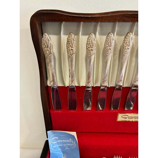 Mid-Century Modern Vintage Community Plate "Evening Star" Silverplate Flatware Set, 49 Pieces With Chest For Sale - Image 3 of 12