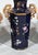 Early 19th Century Mason's Ironstone Mazarine Blue Garniture of Three Vases, Polychrome Flowers Circa 1820–1830 For Sale - Image 5 of 6