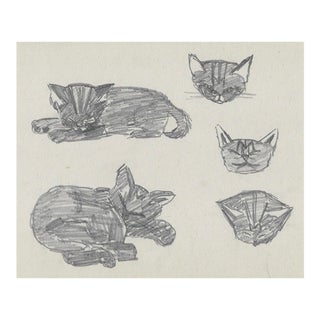 1943 William Wood Kitten Drawing For Sale