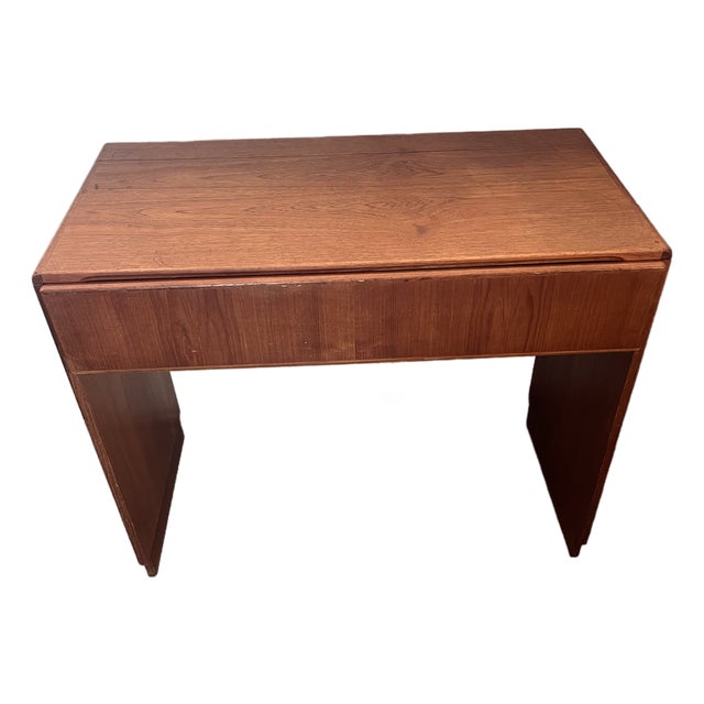 1960s Komfort Made in Denmark a Mid-Century Danish Modern Teak Flip-Top Vanity Desk For Sale