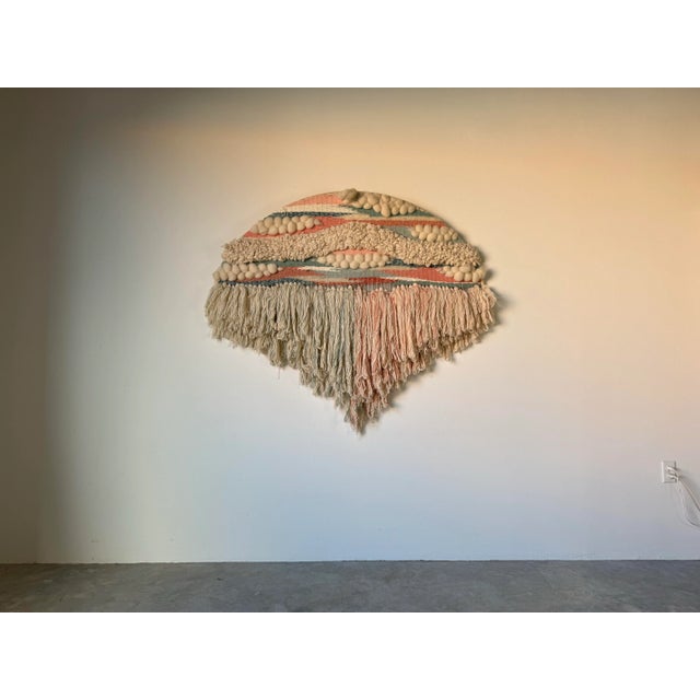 Large vintage organic macrame wall art hanging. This is a beautiful handmade piece, appears to be all natural materials,...