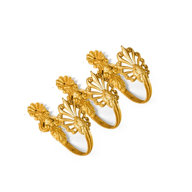 Antique Gilded Bronze Curtain Holdbacks, Set of 3 For Sale - Image 11 of 11