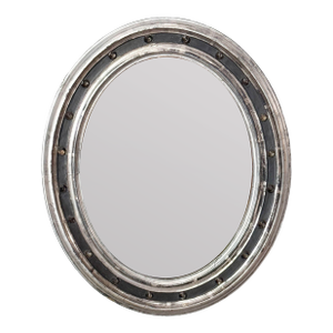 Irish Ebonized and Silver Parcel Gilt Oval Wall Mirror (H 23 1/4 X W 19 1/4)