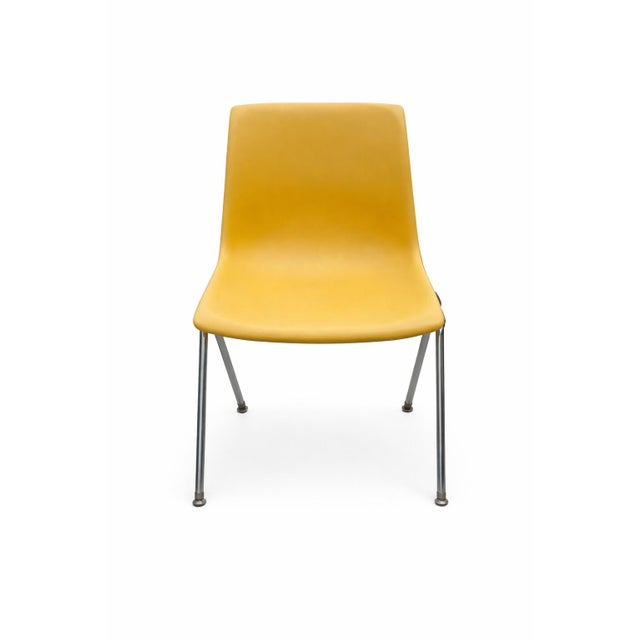 Mid-Century Modern Set of 4 Krueger Green Bay Mid-Century Modern Mustard Fiberglass Dining Chairs For Sale - Image 3 of 11