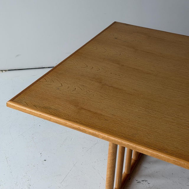 Mid-Century Modern 1950s American Studio Made Blonde Oak Dining Table/Desk For Sale - Image 3 of 9