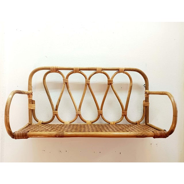 Vintage Rattan Wall Shelf, 1970s For Sale - Image 9 of 9