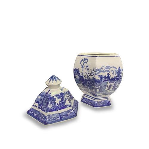 2000s Asian Blue & White Vase With Lid Chairish