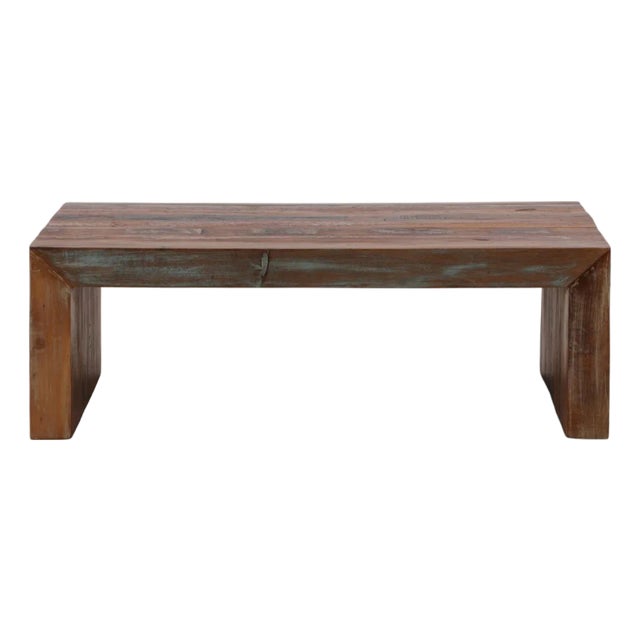 Salvaged Wood Waterfall Coffee Table For Sale