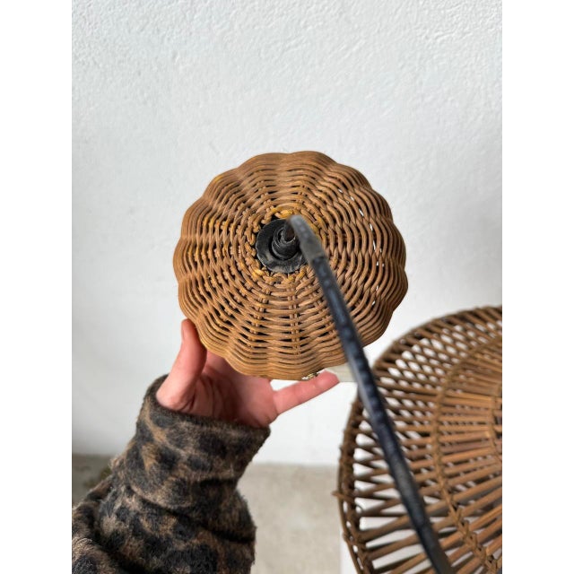 Italian UFO Pendant Light in Wicker, 1960s For Sale - Image 17 of 18