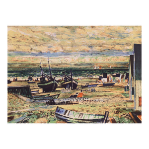 'Fishing Boats on the Atlantic Coast' by Jacques Petit, School of Paris, Post Impressionism