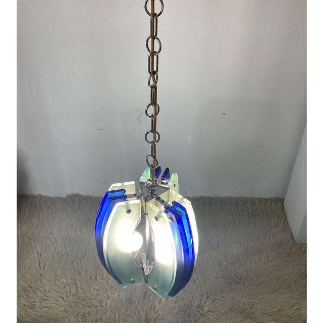 Three Lights Hanging Lamp from Fontana Art, 1970 For Sale - Image 3 of 18