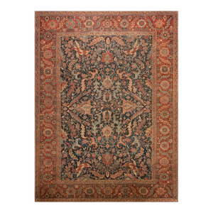 Excellent and Vibrant Navy Ground Color With Traditional Heriz Serapi Style Persian Rug