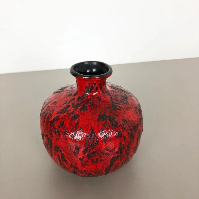 Fat Lava Pottery Vase from Gräflich Ortenburg, Germany, 1960s For Sale - Image 4 of 16