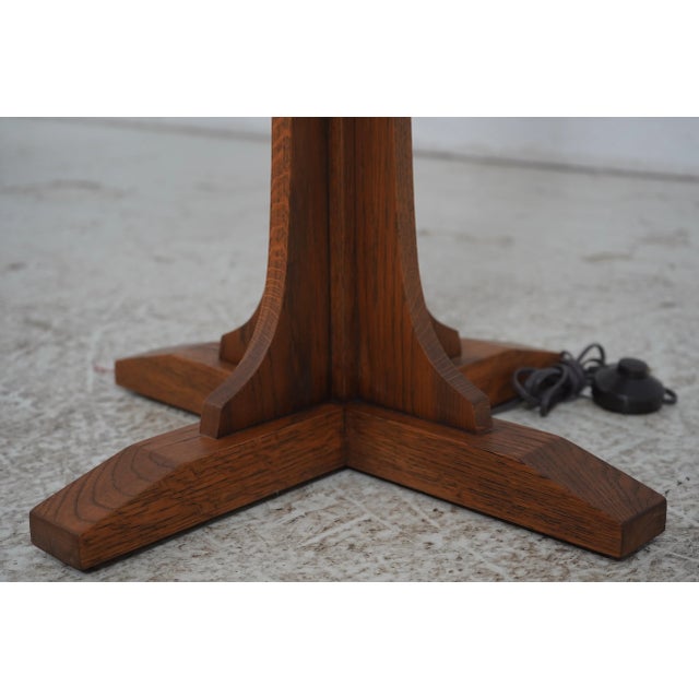 Mission Oak Warren Hile Tall Floor Lamp W. Micah Shade For Sale In Philadelphia - Image 6 of 11