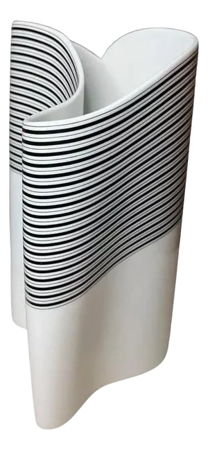1960s Barbara Brenner Rosenthal Studio Linie Porcelain Op Art Wave Vase Germany