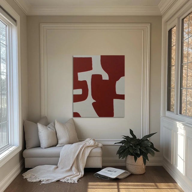 Bodasca, Organic Bordeaux Abstract, 2025, Canvas For Sale - Image 10 of 11