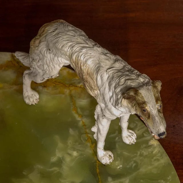 Metal Cold Painted Bronze Borzoi Desk Companion For Sale - Image 7 of 8