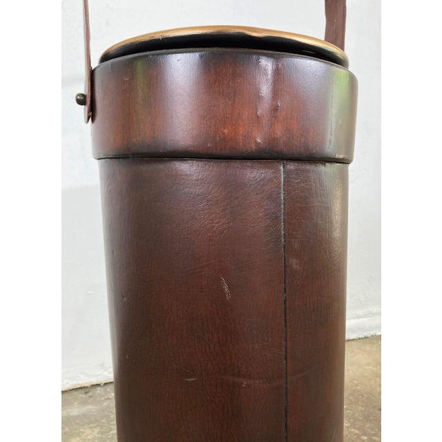 Vintage Leather Royal Crest Umbrella Stand For Sale - Image 9 of 10