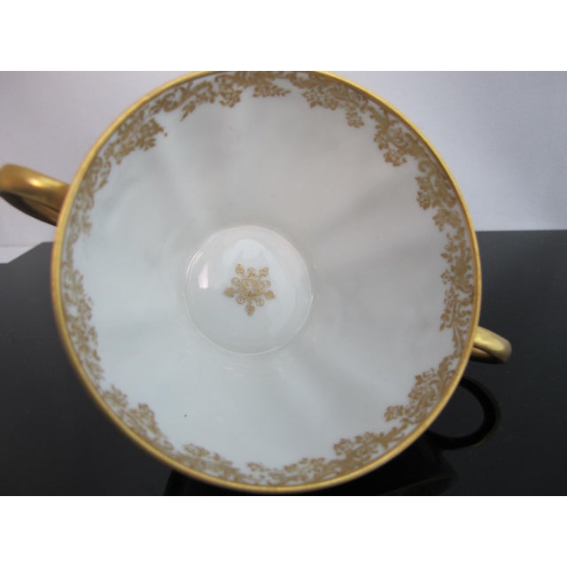 Haviland Limoges Gold Insect Rococo Style Scroll Bouillon Soup Cup With Lid For Sale - Image 9 of 11