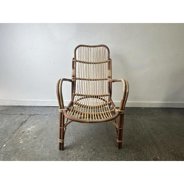 Mid-Century Rattan and Bamboo Lounge Armchairs, 1960s, Set of 2 For Sale - Image 4 of 8