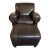 Manhattan Roll Arm Top-Grain Leather Club Chair & Ottoman – Mitchell Gold + Bob Williams for Pottery Barn For Sale